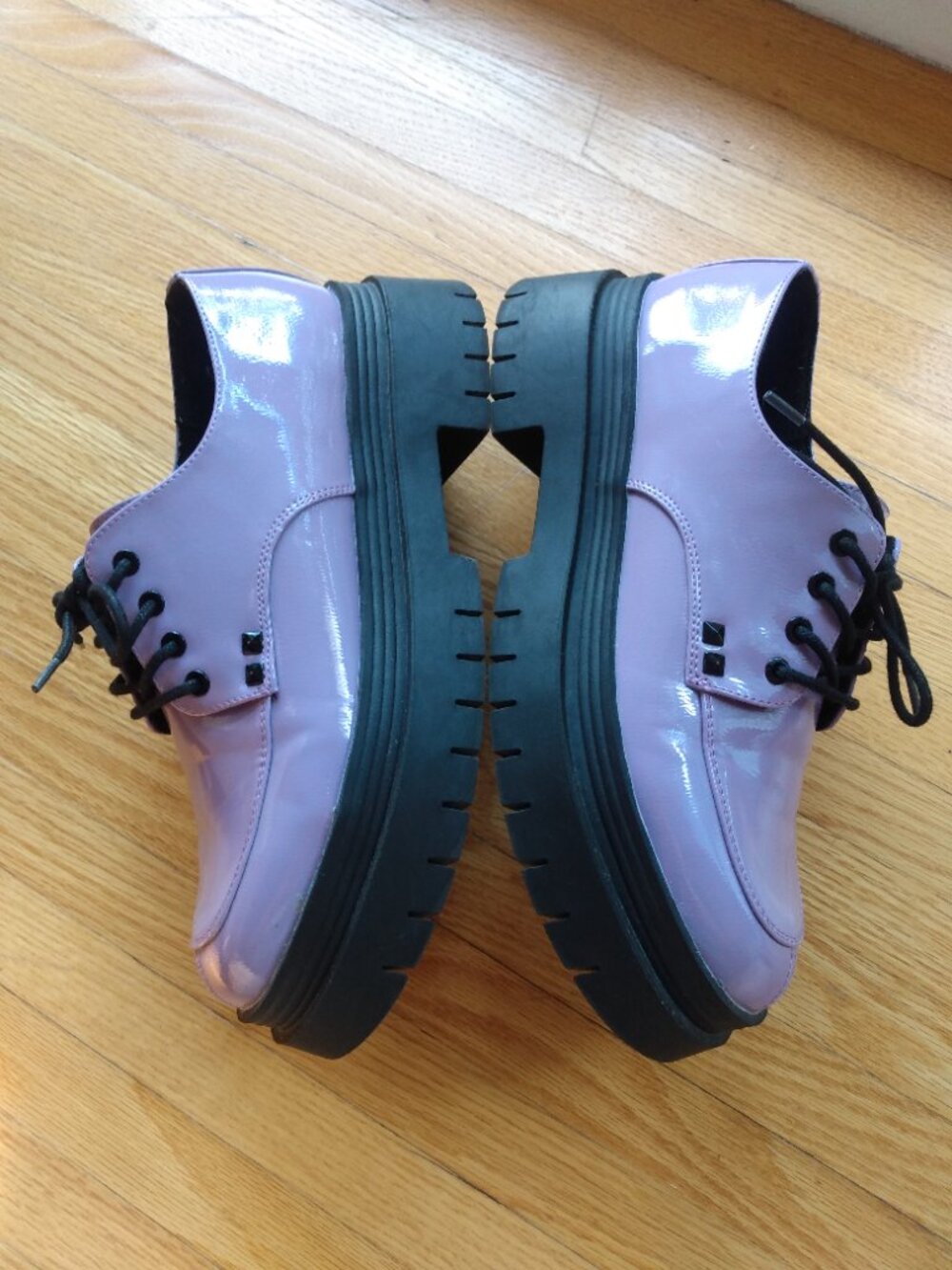Lavender Patent Vegan Leather Platform Creepers Size 10 - Picture 2 of 16